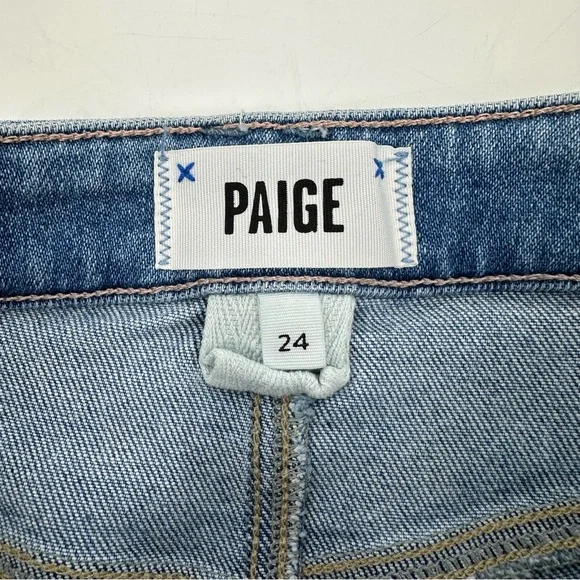 Paige Stella Crop High Waisted Straight Leg Jeans in Seawater Size 24 - Picture 6 of 15
